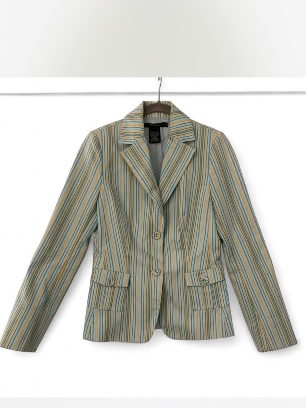 Preppy Laundry By Shelli Segal Striped Blazer in Mint Green & Beige size 6